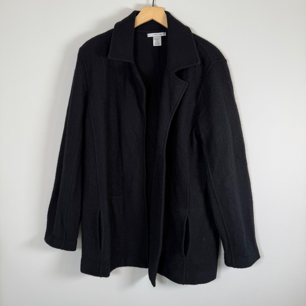 Jillian Jones‎ 100% Wool Open Front Basic Essential Winter Jacket Coat Medium
